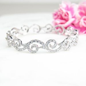 Cubic Zirconia Spiral Bangle Bracelet